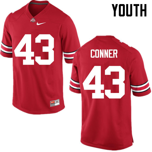 Ohio State Buckeyes Nick Conner Youth #43 Red Game Stitched College Football Jersey